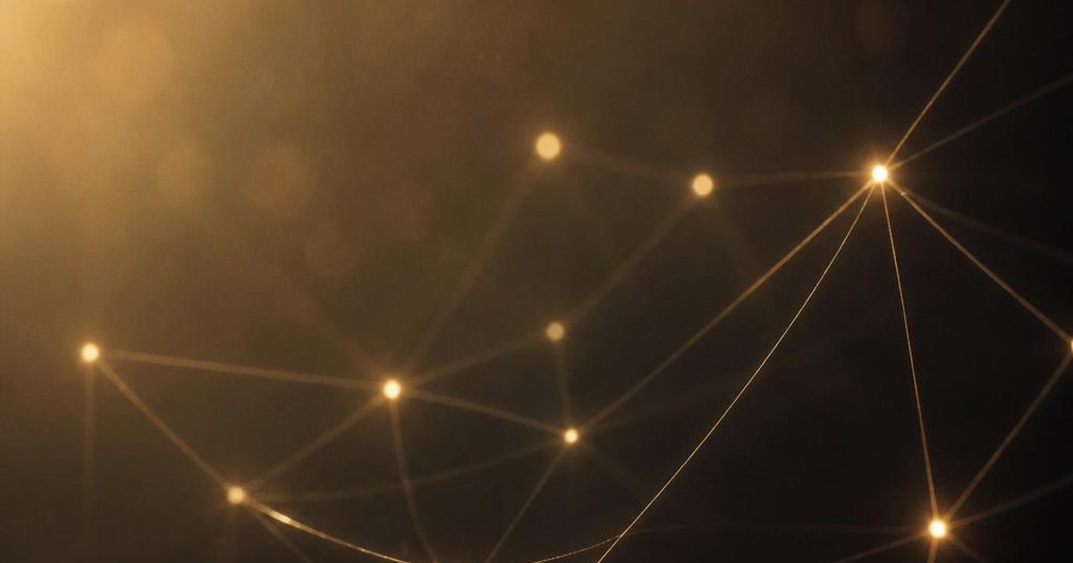 Gold lines connecting points of light